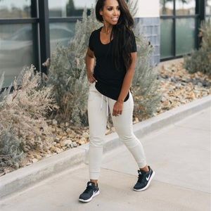 Zyia Cream Cozy Joggers